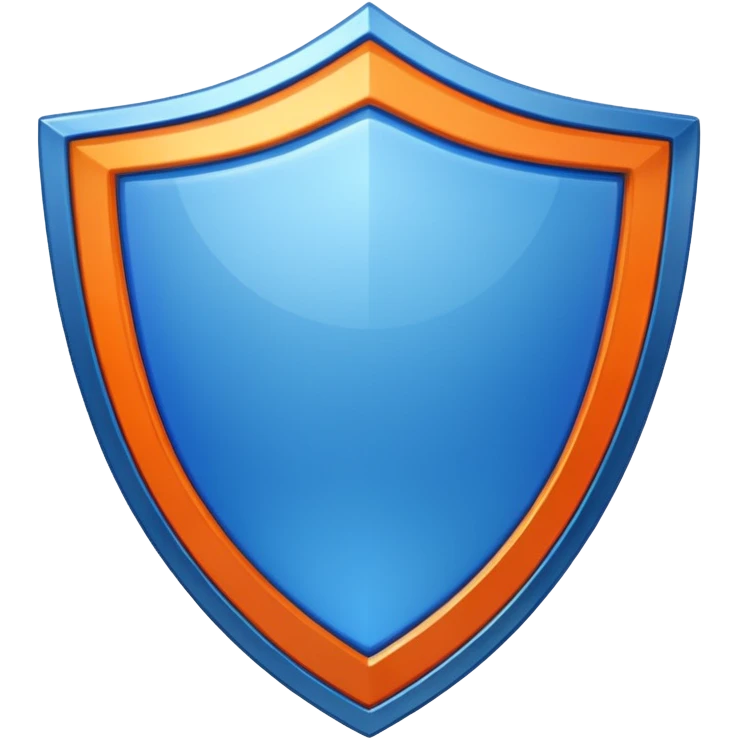 glitter blue and orange shield emoji