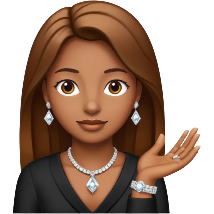 Diamond wedding ring on left brown hand  emoji