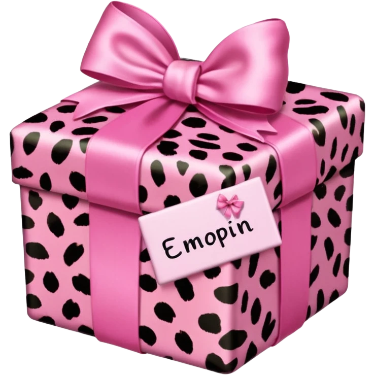 pink leopard print present emoji