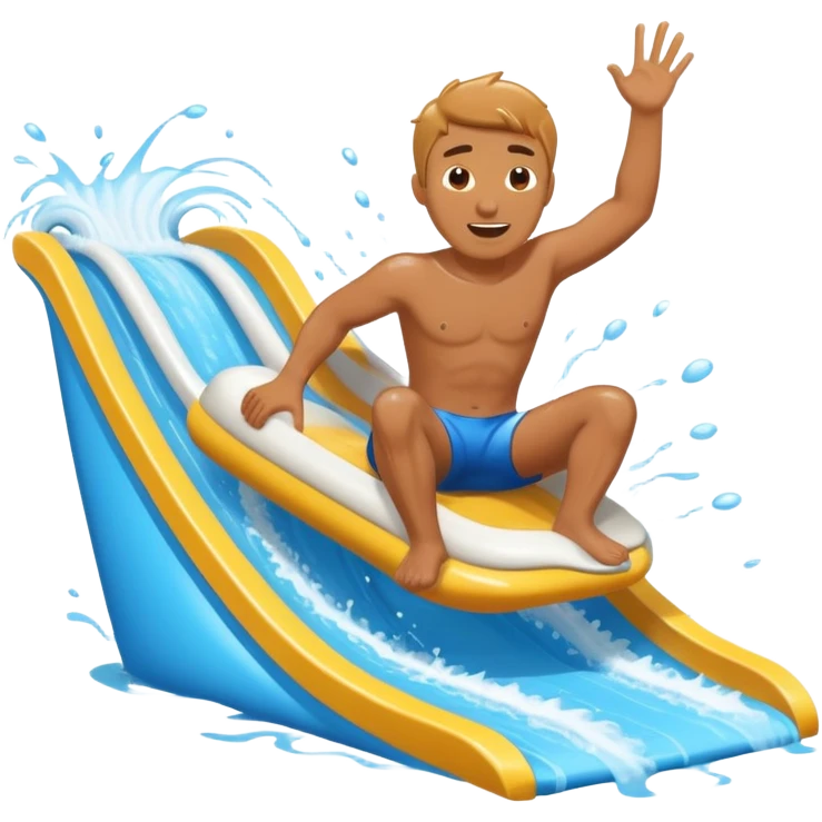 Man sliding waterslide emoji