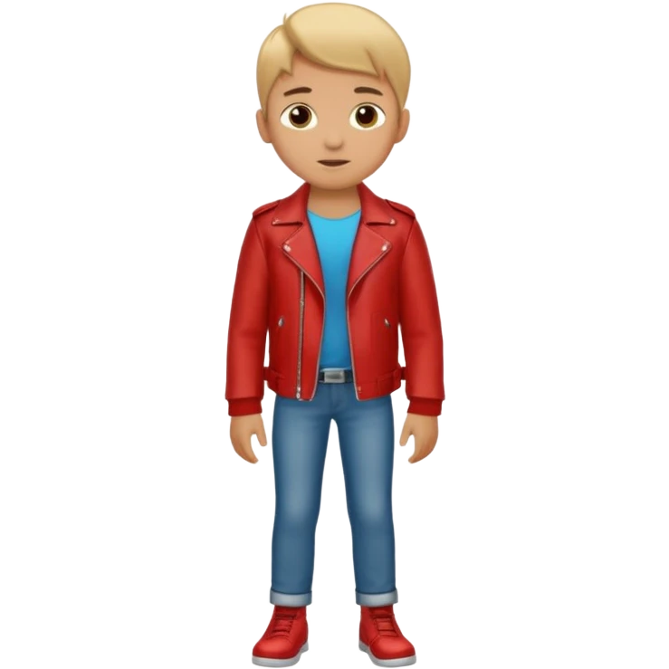 Boy in leather jocket, full body, different color leather jocket, close up emoji
