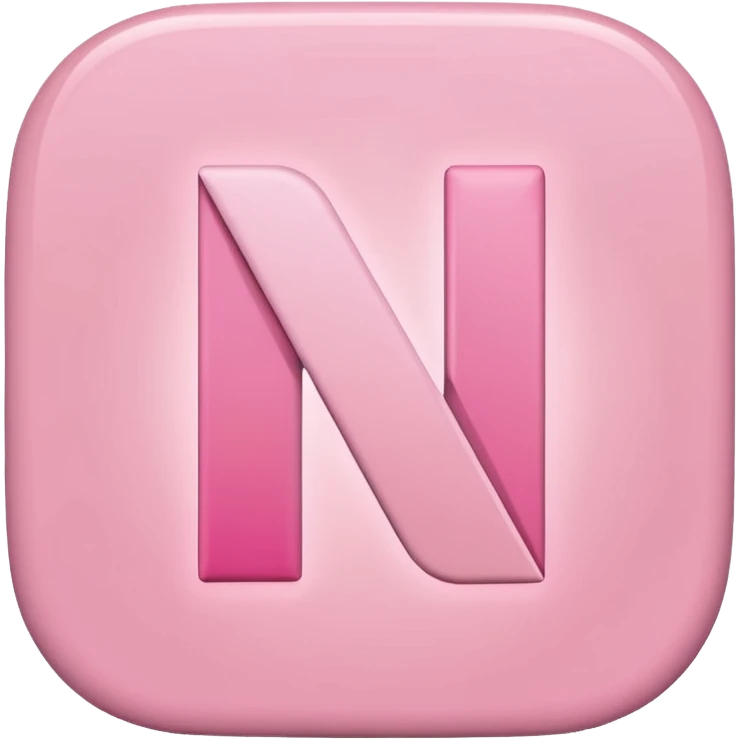 Netflix aesthetic "N" logo in pastel pink emoji