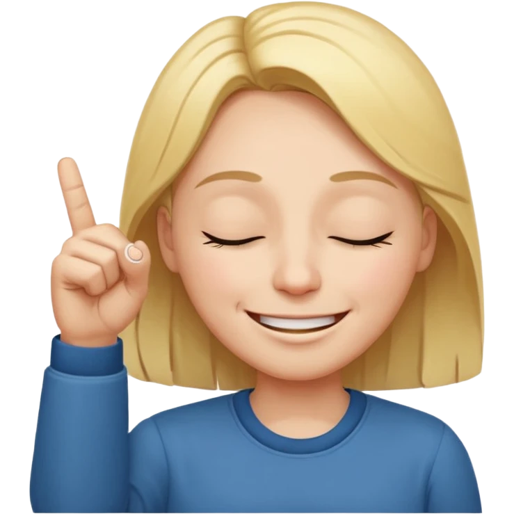 smiling face with closed eyes, raising the middle finger emoji
