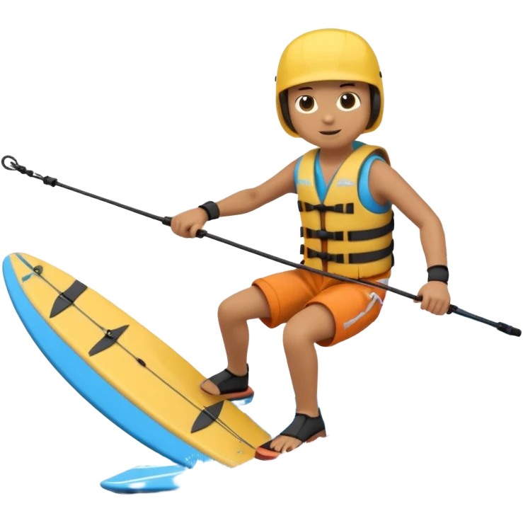 3D icon of a person wakeboard emoji