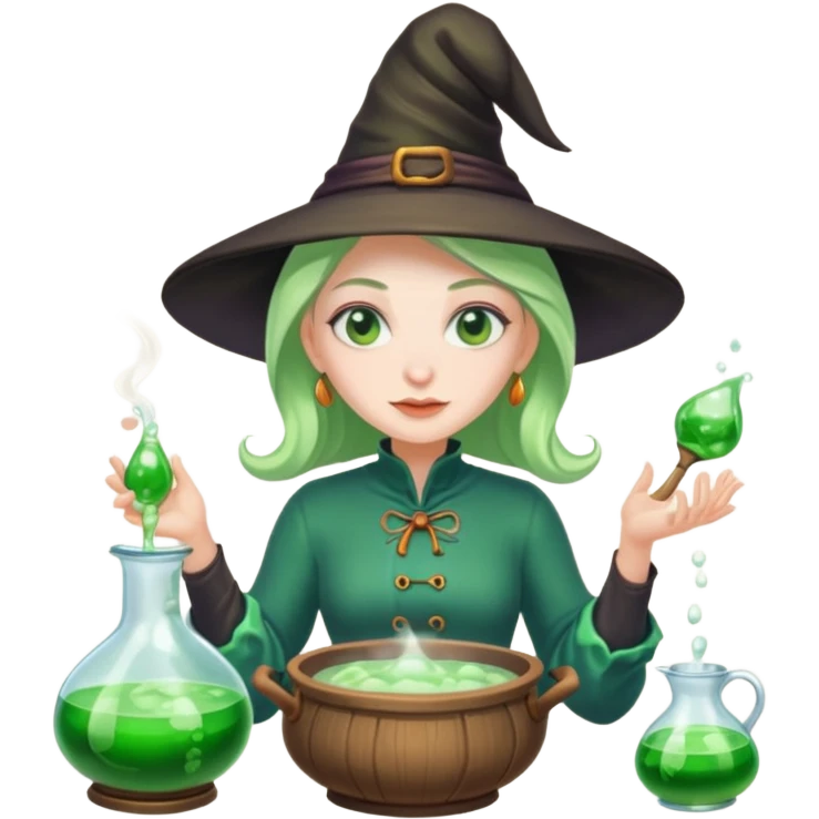 green witch cooking potion emoji