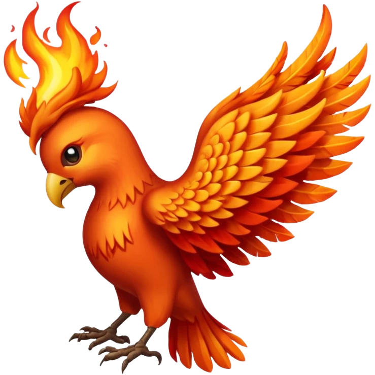 Pheonix bird with fire emoji emoji
