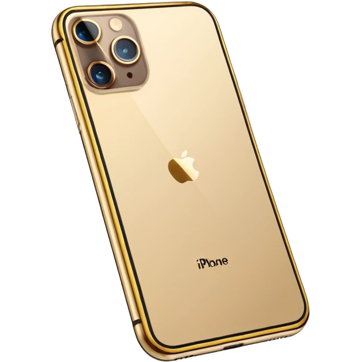 Gold border iPhone 16 Pro Max frontview emoji