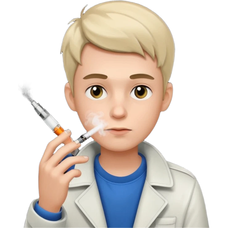 a boy smoking e-cigarette emoji