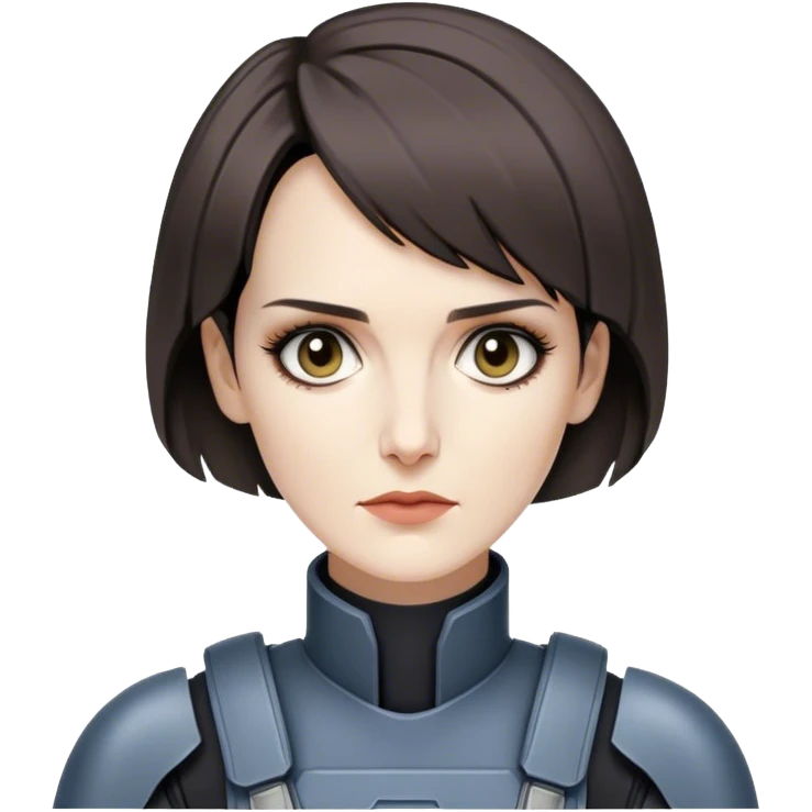 winona ryder as short haired mercenary android emoji