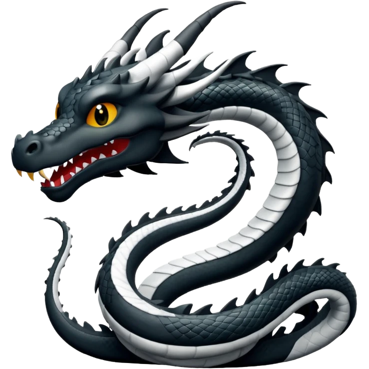 Black and white dragon emoji emoji