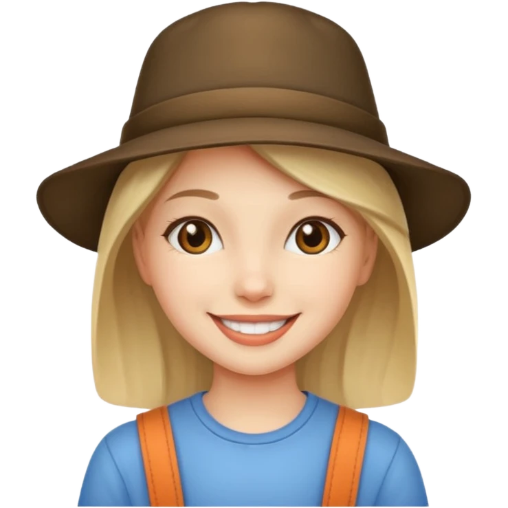 Una ragazza con un cappello emoji
