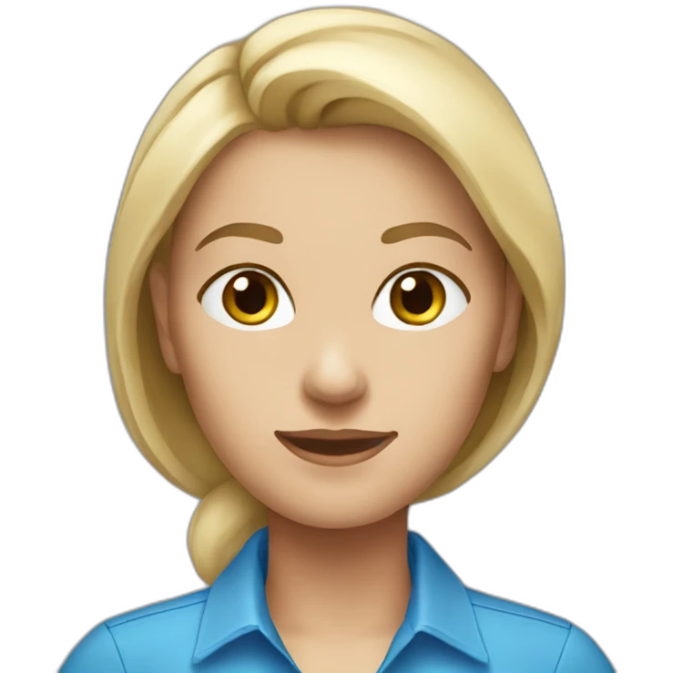 caucasian woman blue shirt emoji