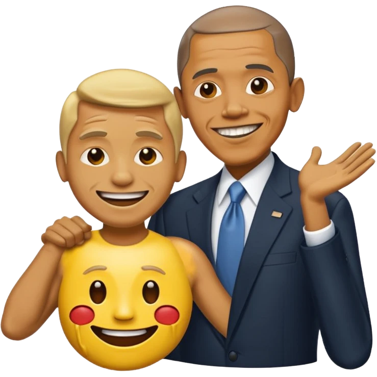 ein verzweifelter stöhnender emoji der ausgepeitscht wird von obama emoji