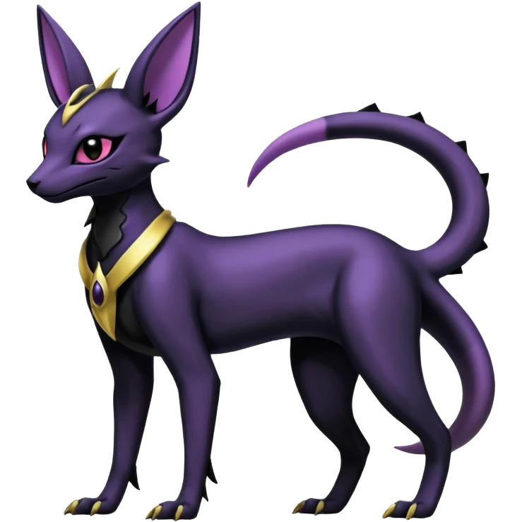 Shiny Dark Edgy Gothic Gloomy Futuristic Salandit-Umbreon-Espeon-Anubis-Hybrid (Full body) emoji