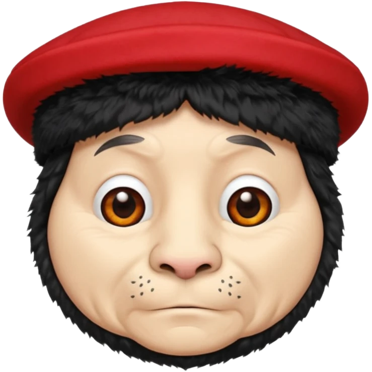 black suited old animal with red fes hat emoji