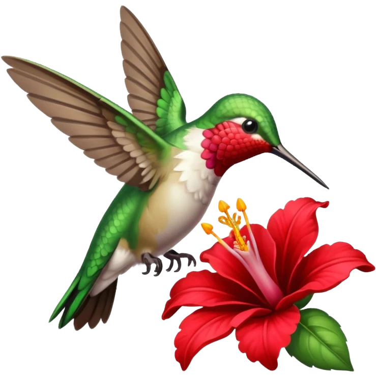 hummingbird drinking nectar from flower emoji