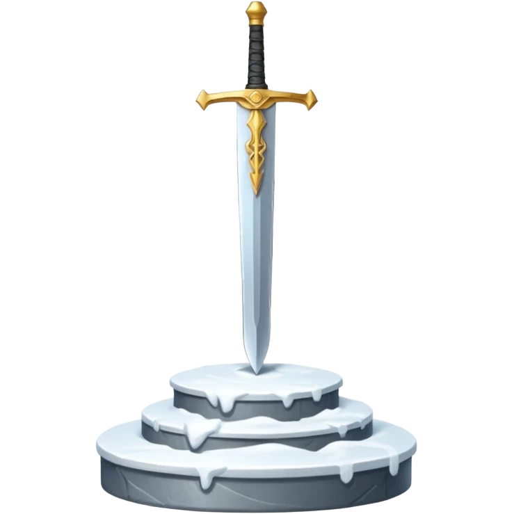 sharp sword in snow pedestal emoji