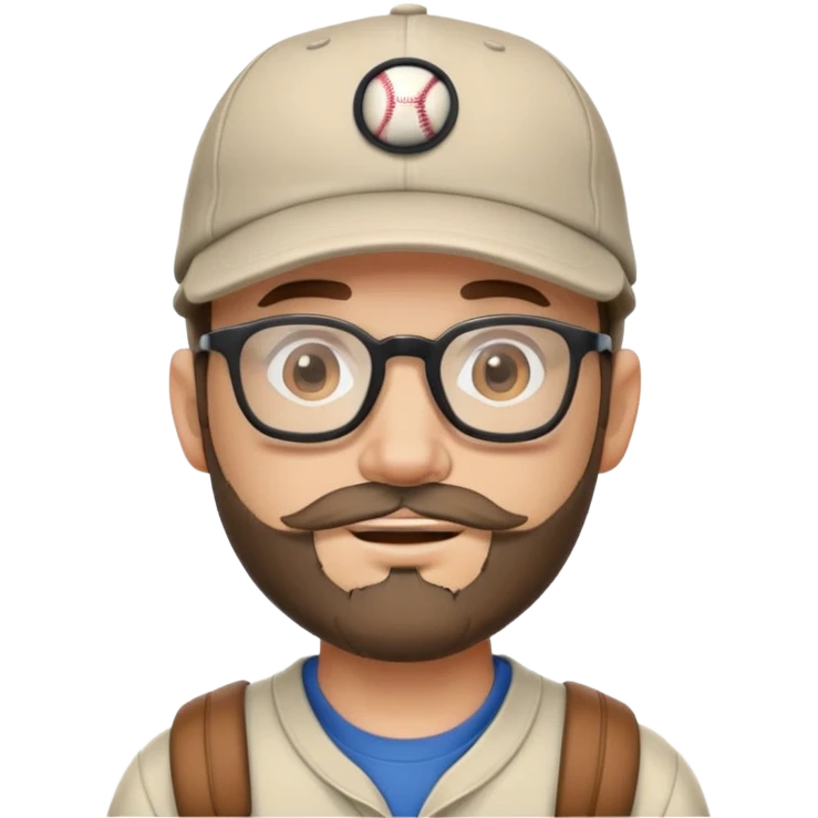 adventurer with small beard, glasses and backwards baseball cap emoji
