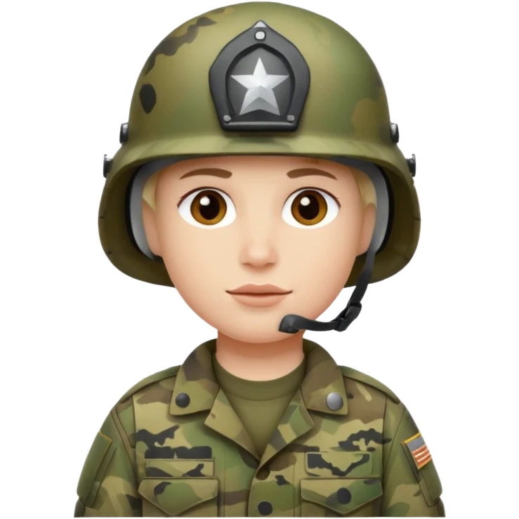 make a brave US soldier with white and natural skin like a human emoji