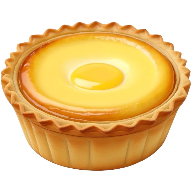 Hong Kong egg tart with flaky crust and yellow custard filling emoji