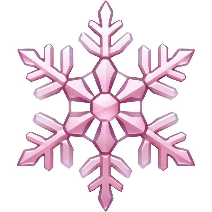 pale pink snow flake 3d bold icy translucent texture emoji