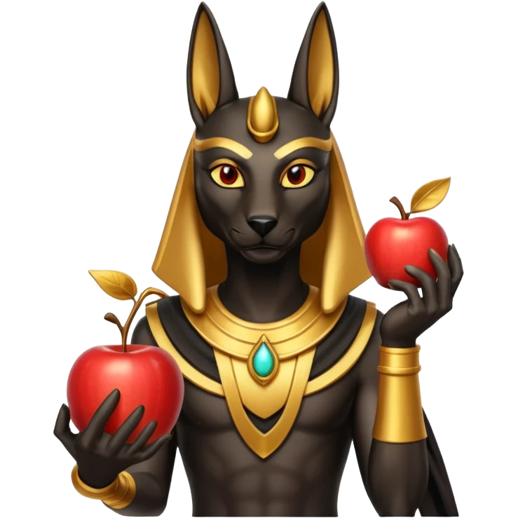 anubis god with an apple emoji