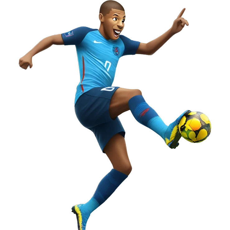 mbappe doing a bicycle kick emoji
