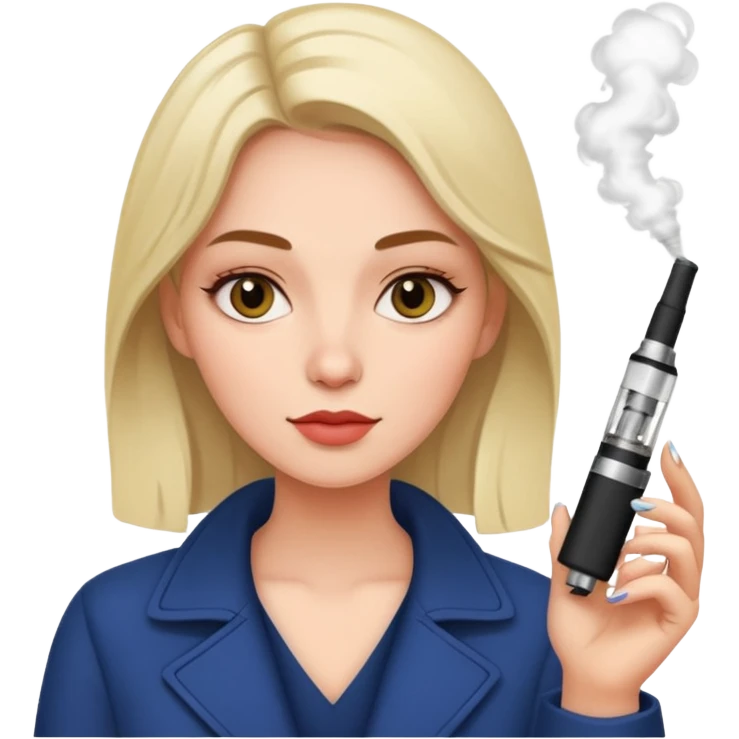 a weman holding a vape emoji