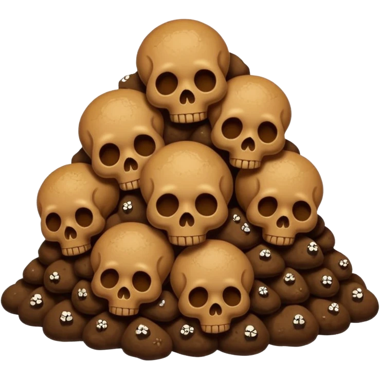 poop emoji with skulls emoji