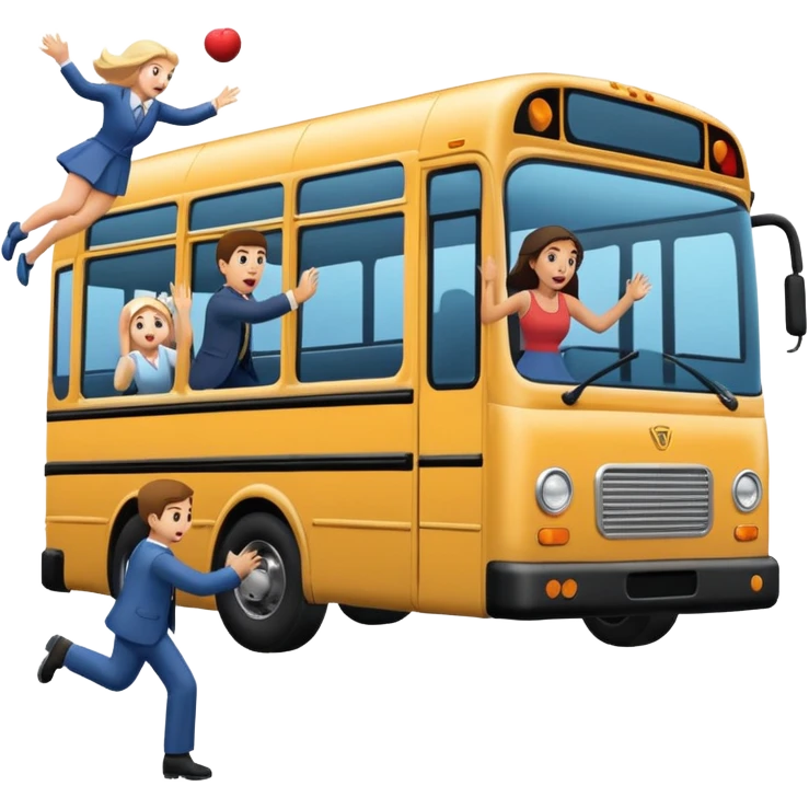 Man throwing woman into a bus bumper  emoji