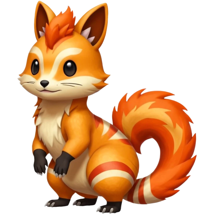 Volcanic Quilava-Furret-Linoone-fusion (full body) emoji
