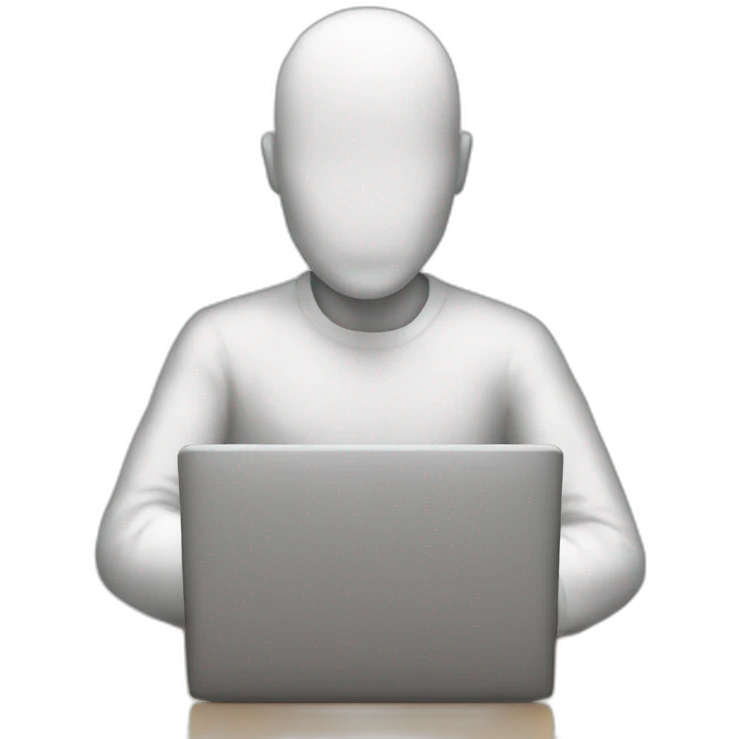 Anonymous man using laptop emoji