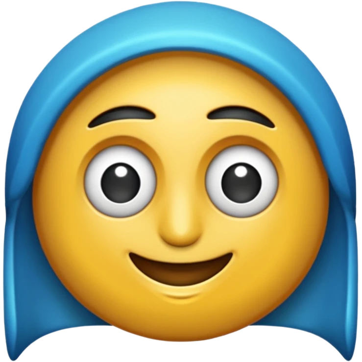 Sadece mavi renkte olan bir fransız kornası emoji