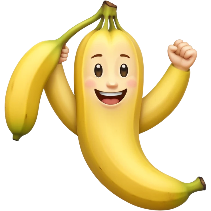 happy banana flexing biceps emoji