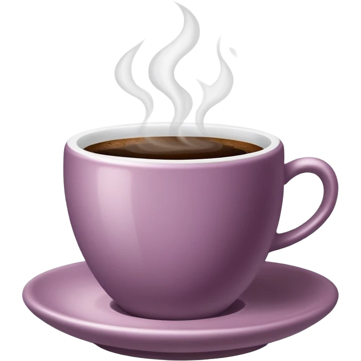 Mauve colored cup of coffee emoji