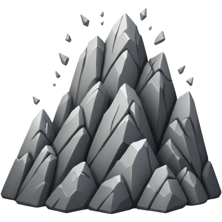 Rocks falling from mountain emoji