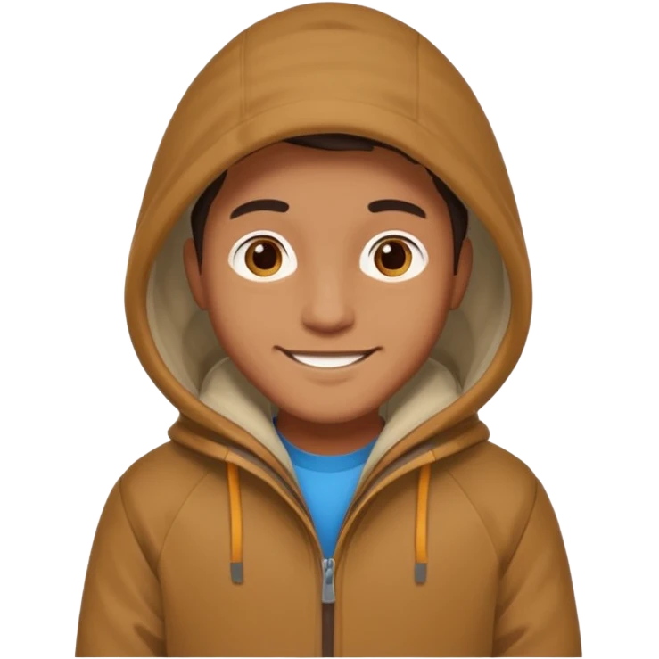 Hombre con capucha abrigada emoji