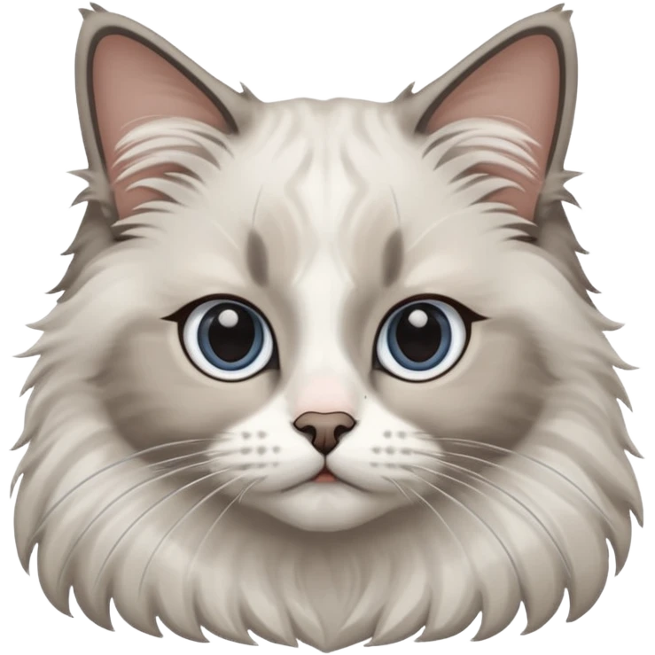 ragdoll cat with moe on right side nose emoji