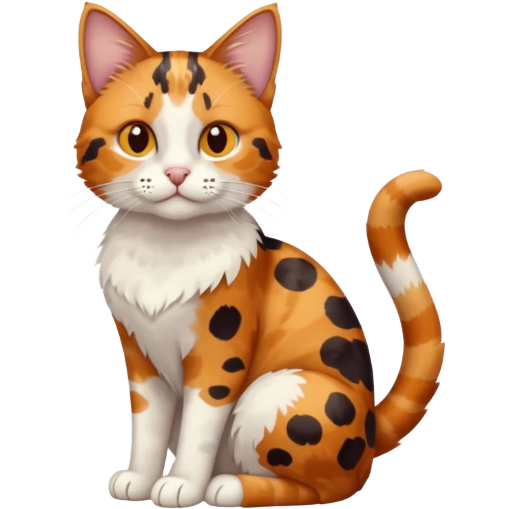 full body patchy calico tabby cat emoji