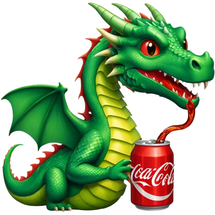 Un dragon tomando cocaa emoji