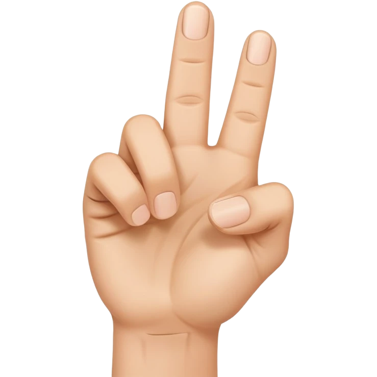 sideways view of a hand with a finger pointing up, his other fingers are making the shape of a c emoji