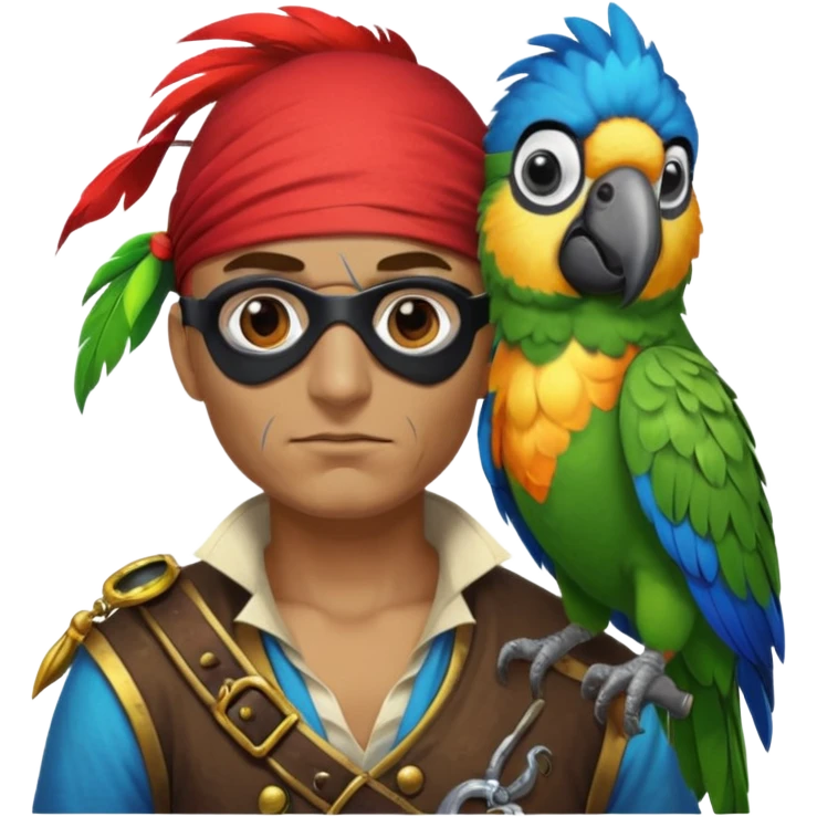 pirate and parrot emoji