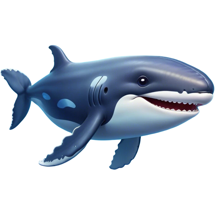 Cinematic Comical Humpback Whale Portrait Emoji, Head tilted dramatically with an exaggeratedly shocked expression, featuring a massive yet graceful body with wide, comically expressive eyes full of playful disbelief and animated pectoral fins, Simplified yet hilariously expressive features, highly detailed, glowing with a slightly sassy oceanic glow, high shine, dramatic yet playful, stylized with an air of cheeky marine mischief, soft glowing outline, capturing the essence of a meme-worthy humpback whale that looks ready to make waves with its hilariously dramatic antics! emoji