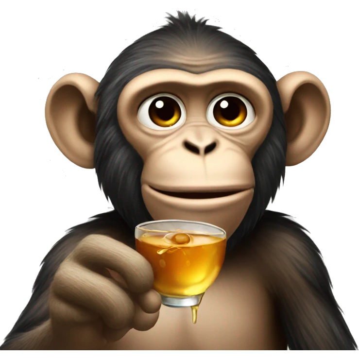 Monkey taking a shot emoji