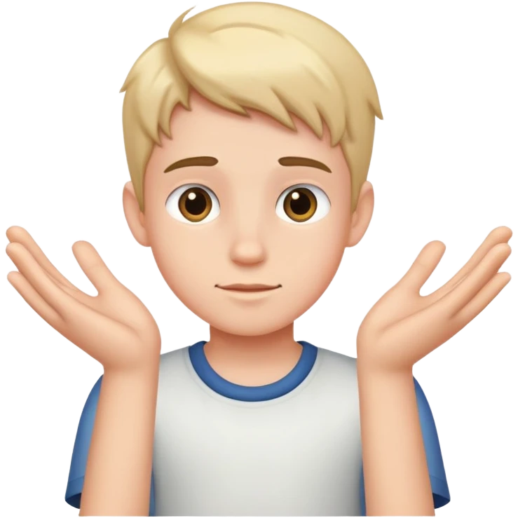 Boy with big hands emoji
