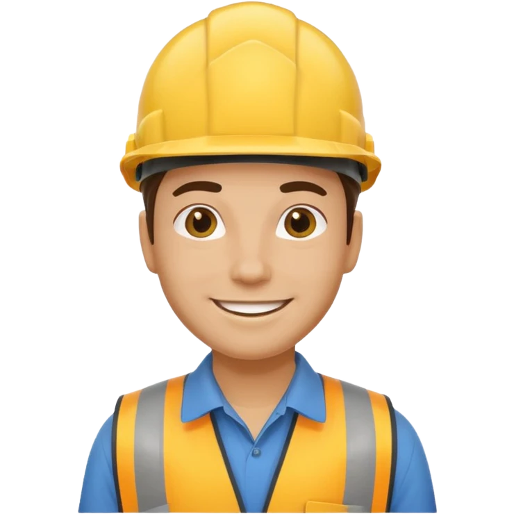 engineer with yellow safety helmet, friendly expression emoji
