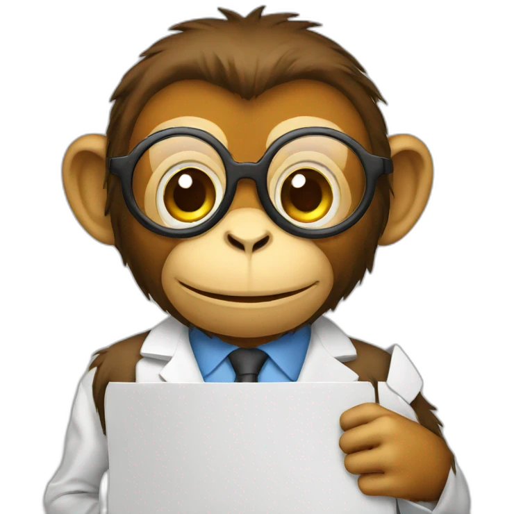 monkey professor holding a chart emoji
