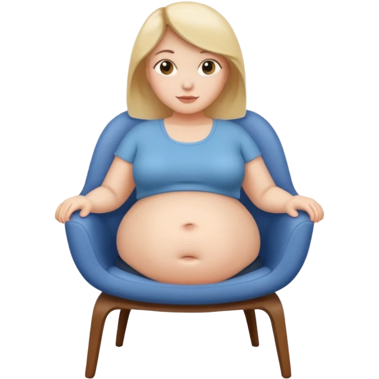 woman with unnaturally round belly (belly the size of a chair) emoji