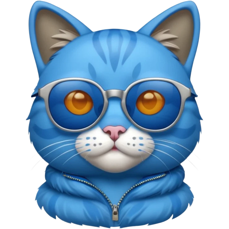 Blue cat with sunglasses emoji