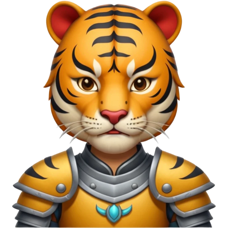 Ancient Chinese tiger warrior with traditional armor emoji